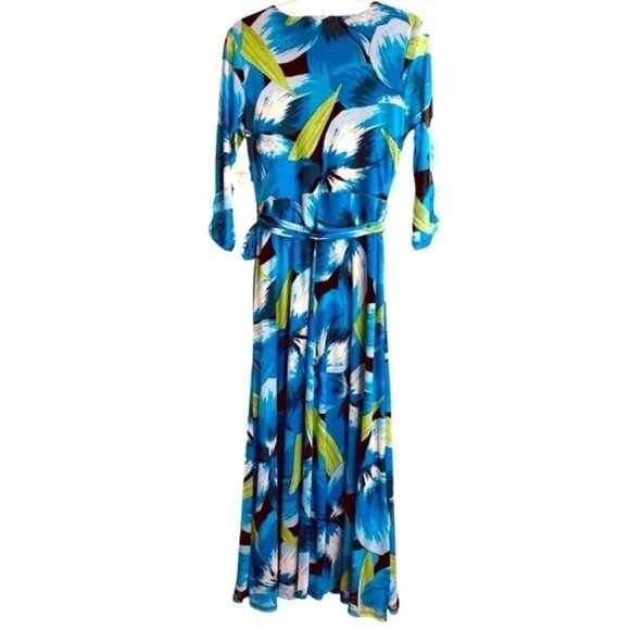 Harlow & Rose Blue Green Floral Maxi Dress - Picture 2 of 5